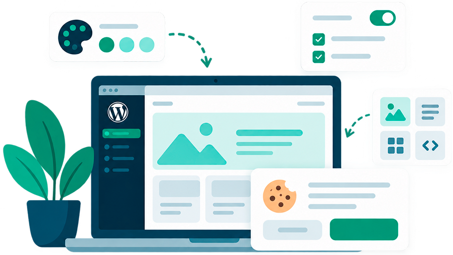Illustration af CookiePopup til WordPress-hjemmesider